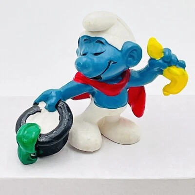 Figura de juguete de PVC Pitufos de colección mago pitufo con Hong K Foto 1 de 4