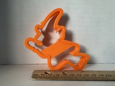 Vintage Ekco 1994 Halloween  Cookie Cutter Orange Plastic Witch - Image 1 of 4