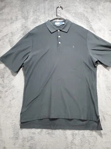 Polo By Ralph Lauren Mens Large Golf Fit Golf Polo Shirt Black Ribbed Blue Label - Picture 1 of 8