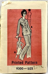 1975 Mail Order Sewing Pattern 9300 Womens Dress Blouse Pants Sz 18.5 Vntg 16572 - Picture 1 of 3
