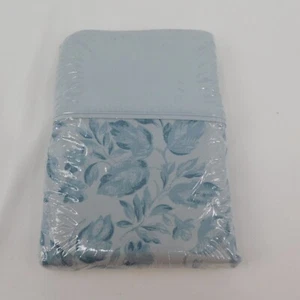 Fundas de almohada JC Penney 2 tamaño king vintage estampado de hojas de granito azul nuevo paquete abierto - Imagen 1 de 5