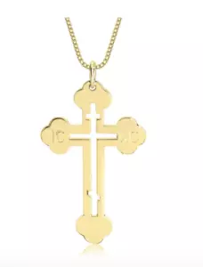 GRIECHISCH-ORTHODOXE KREUZHALSKETTE: STERLINGSILBER, 24K GOLD, ROSÉGOLD - Bild 1 von 3