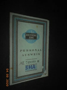 Personalausweis Besatzungszone Britische Zone Hamburg Altona - Bild 1 von 3
