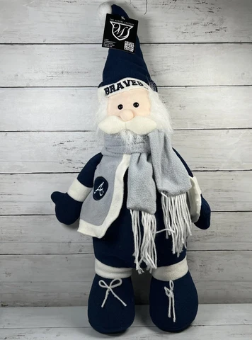 Atlanta Braves 25” Plush Santa Man The Memory Company Weighted Feet NWT Cover
