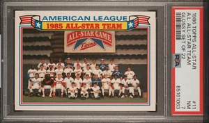 1986 Topps All-Stars — Glossy Insert — A.L. All-Star Team — PSA 7 — NEW - Picture 1 of 3