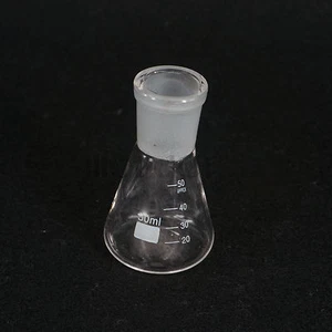 50ml Quickfit 24/29 Joint Lab Conical Flask Erlenmeyer Boro Glass Graduated - Picture 1 of 4