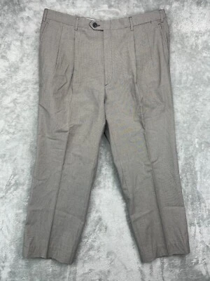 Brioni Men's Dress Pants Size 40 R (Real 36X27) Beige Luxury Cotton Pleated - Image 1 of 4