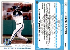 Hunter Brown 2002 Grandstand Everett AquaSox #6 Card *AutographDen*