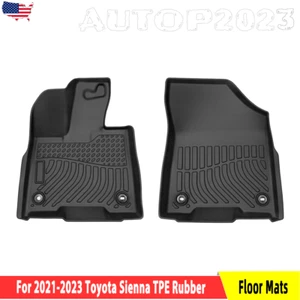 ONLY FRONT Floor Mats for 2021-2023 Toyota Sienna All-Weather TPE Rubber Car Mat - Picture 1 of 16