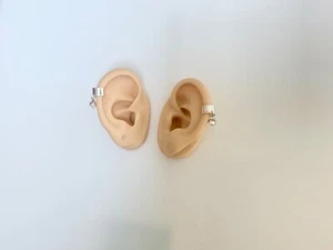 Pendientes de cristal transparente con clip para oreja sin piercing color plata joyería - Imagen 1 de 3