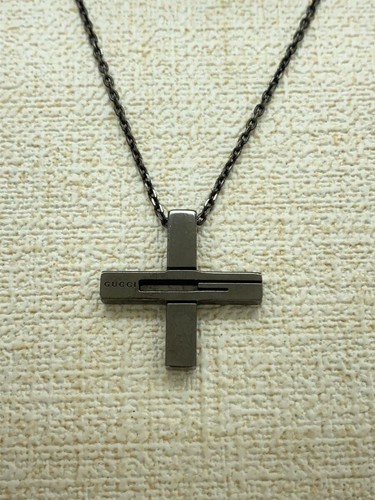 GUCCI GUCCI Collana Gucci SV925 BLK con top croce uomo