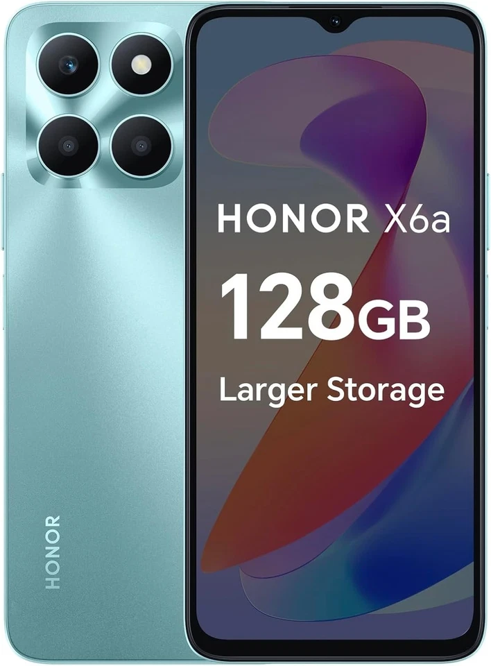 Honor X6a  Smartphone Dual-SIM 50MP 128GB Android 14 Cyan Lake - Bild 1 von 1