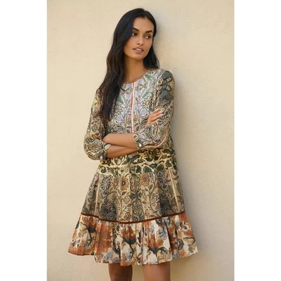 New Anthropologie Ro's Garden Rene Mini Dress $185 XS Floral Resortwear - Image 1 of 4