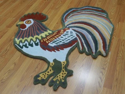 Alfombra Tibetana Gallo (Gallo) Forma Hecha a Mano Niños Alfombra Boho Alfombra Estética 3x5 Pies Foto 1 de 4