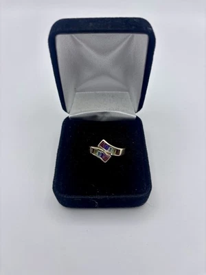 Multipiedra de oro amarillo sólido de 14k en un ajuste de canal de 3,5 gramos Foto 1 de 4