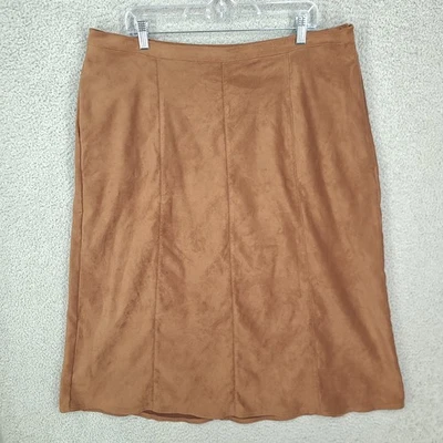 Coldwater Creek Skirt Womens 1x Plus Faux Suede Midi Long - Image 1 of 4