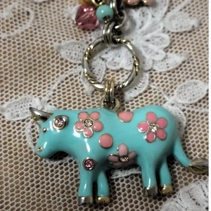 Collana Anna Sui motivo mucca smalto verde menta - Foto 1 di 24