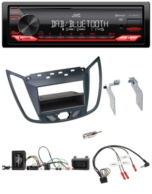 JVC Bluetooth USB DAB Lenkrad Autoradio für Ford C-Max Kuga dunkelgrau - Bild 1 von 4