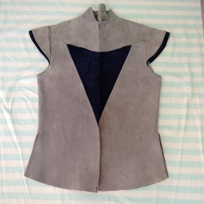 Renaissance Faire HEAVY SUEDE LEATHER Jerkin / Vest 2XL XXL Gray/Navy(not black) - Image 1 of 4
