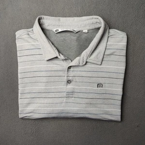 Travis Mathew Poloshirt Herren 2XL grau gestreift Performance Golf Sport Arbeit - Bild 1 von 11