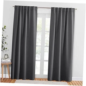 Tende per Finestre Decorative - 52 x 108 Pollici 52"L x 108"L (Confezione da 2) Grigio - Foto 1 di 8