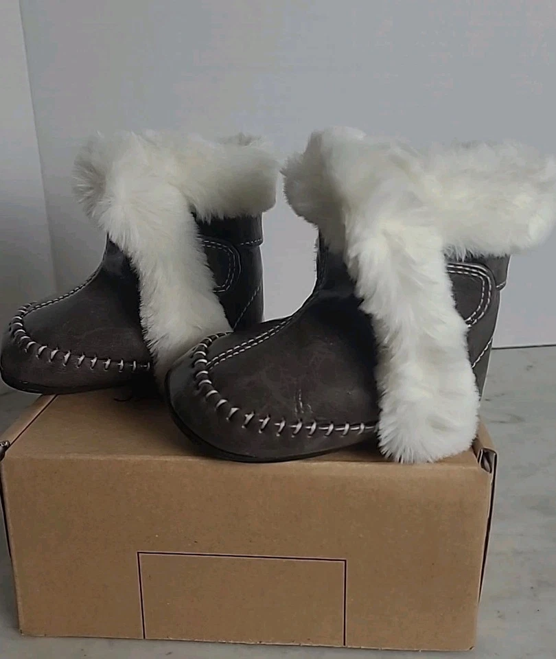 Jack & Lily 18-24 Botas Forradas de Piel Marrón Cálidas Lindas Unisex NUEVAS con Caja  Foto 1 de 4