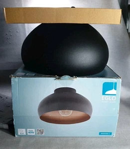 Eglo Mogano Vintage/Industrial Design Ceiling Light Black New Open Box - Picture 1 of 7