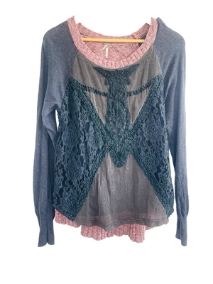 Suéter BKE Boutique Mujer Ceja Grande Rosa Carbón Tejido Manga Larga Talla L Foto 1 de 4