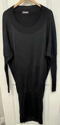 Rare Issey Miyake Black Silk Midi Dress Japan Modern Luxury Avant Garde Med. - Image 1 of 4