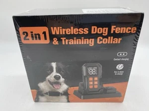 2 in 1 Wireless Dog Fence & Training Collar 1000 Feet Waterproof - Picture 1 of 5