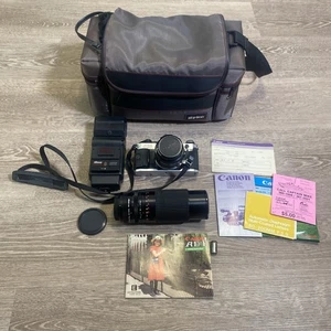 Canon AE-1 Program Camera w/ 2 Lens, Flash, & Soft Case, Tested - Picture 1 of 22
