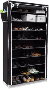 Scarpiera Valentin 161 X 88 X 30 Cm, Con Rivestimento in Stoffa, 10 Ripiani Scar - Foto 1 di 12