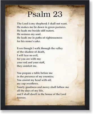 Impresión del Salmo 23 - Póster de versículo bíblico - Arte bíblico - Regalo inspirador para hombres, Wo Foto 1 de 4