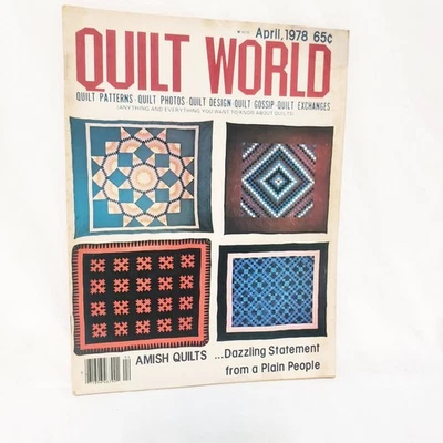 Quilt World Magazine April 1978 Amish Clown Crib Flower Skyrocket Jack in Box - Image 1 of 4