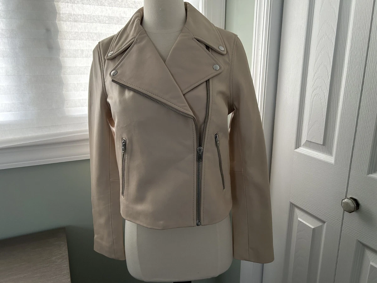 J.CREW Motorcycle Jacket Beige Coats, Jackets & Vests for Women