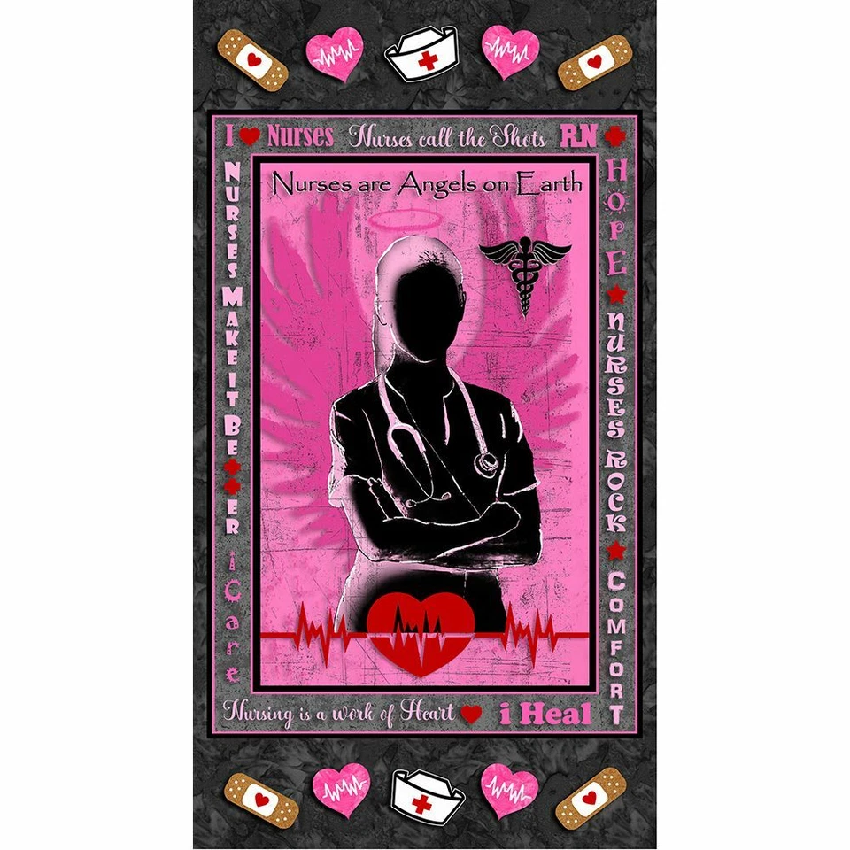 Panel de algodón Nurse RN con cotizaciones-Las enfermeras son ángeles paneles acolchados 100 % algodón Foto 1 de 1