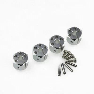 Aluminum 12mm HEX Wheel Hub 10mm Thickness Silver for RC Crawler SCX10 4PCs - Image 1 of 3