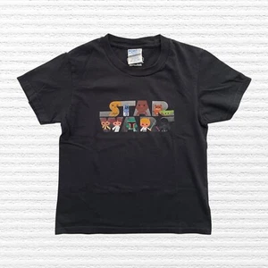Retro Star Wars Boys Tee Shirt Black Ring Spun Cotton Short Sleeve Size XS 5-6 - Picture 1 of 12