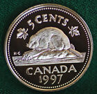 1997 Canada Classic Beaver design proof finish 5 cent from set -sterling silver