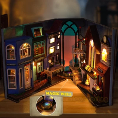 Book Nook Kit Magical Miniature World DIY 3D Wooden Puzzle Magic Shelf Insert - Image 1 of 4