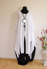 Moonshine ° Pfiffige Lagenlook Tunika Kleid Taschen Cut´s  ~ Weiß ~  1 - 2 - 3