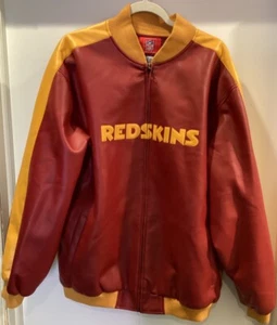 NFL Washington Redskins/Commanders  Faux Leather Varsity Jacket Men's L  Great - Picture 1 of 8
