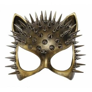 Steampunk Spike Cat Woman Masquerade Mask Cosplay Halloween Party Mask Costume 