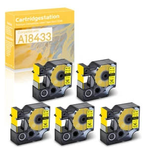 5x Se adapta a Dymo Rhino 3000 5200 A18432 Cinta de etiqueta amarilla de vinilo industrial 3/4 pulgadas - Imagen 1 de 11