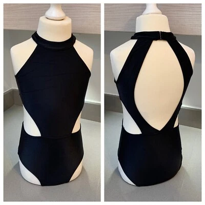 Black Leotard.Age 7-12 Years Gymnastic Dance wear UK Ballet Modern Dance Fast   - Image 1 of 4