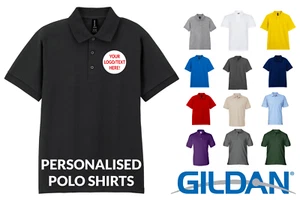 Custom Printed POLO SHIRTS, Logos, Text, Graphics, Photos - Gildan Quality - Picture 1 of 14