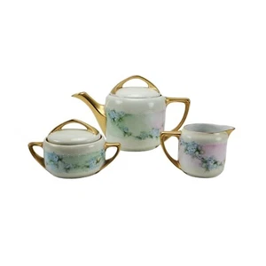 VTG Rosenthal Donatello Bavaria Hand Painted Blue Flower Porcelain Teapot Set - Picture 1 of 14