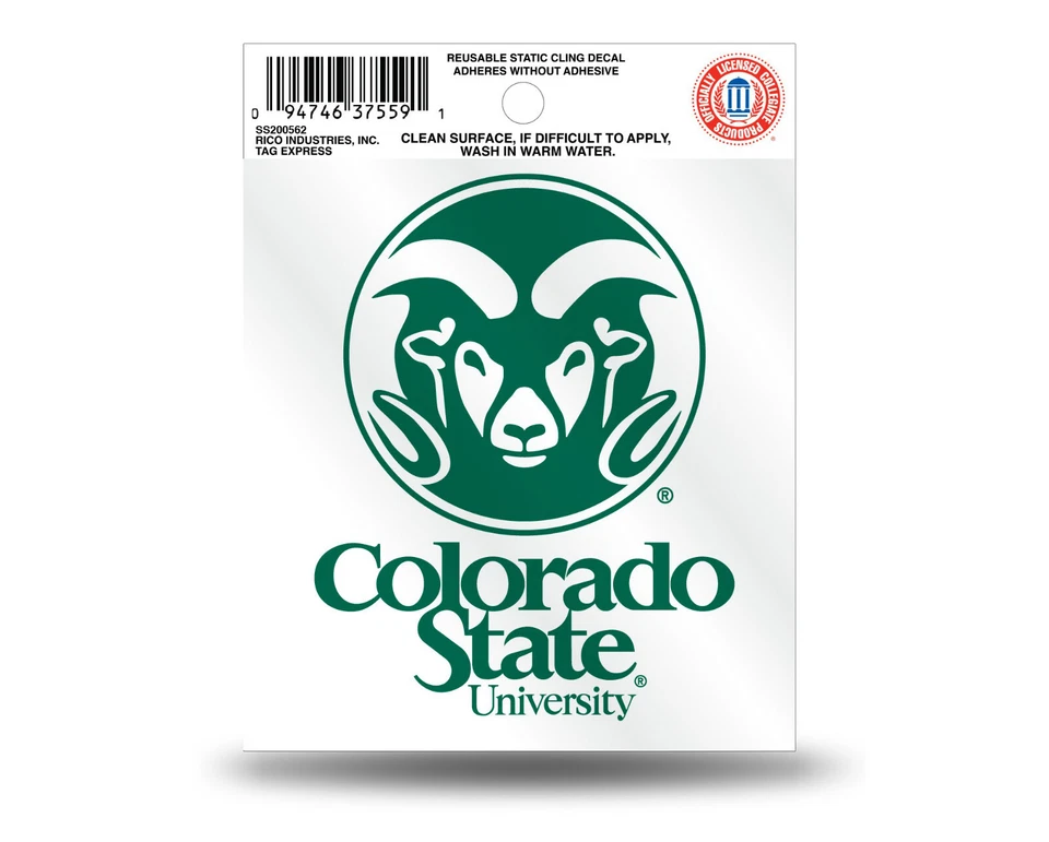Pegatina adhesiva estática con el logotipo de los Colorado State Rams ¡¡NUEVA!! ¡Ventana o coche! NCAA Foto 1 de 1