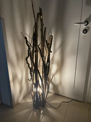 Treibholz Lampe Leuchte Stehlampe 115 cm Skulptur Unikat Shabby Loft Landhaus - Bild 1 von 3