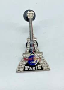 Guitarra Hard Rock Café Pin Paris Torre Eiffel - Imagen 1 de 4